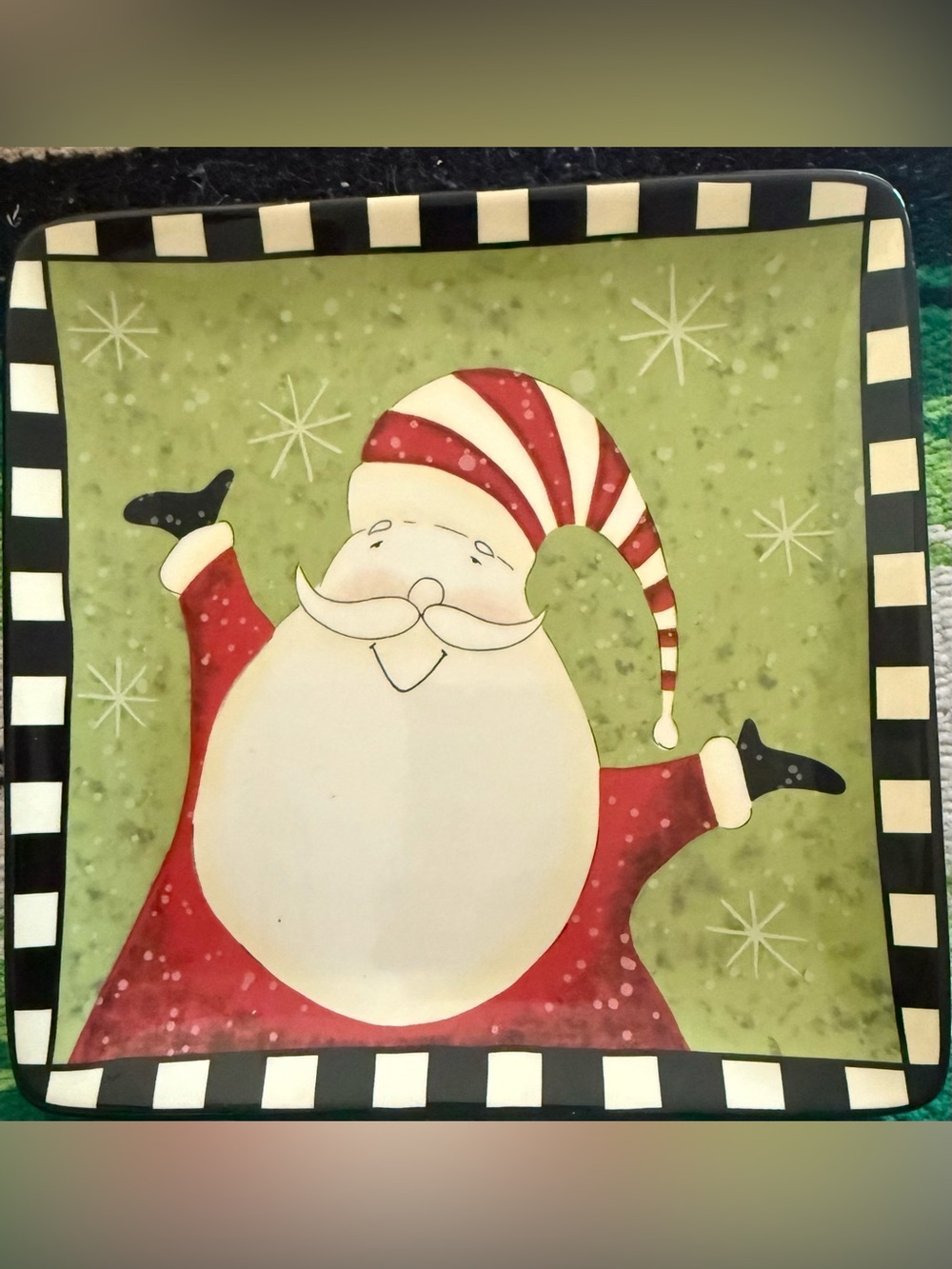 Certified International Santa Square Holiday Serving Plate